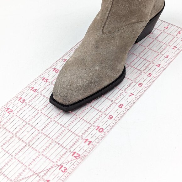 AllSaints Women Lenora Western Cowboy Grey Suede Zip Boots sz 7US EUR 37 - Picture 7 of 11